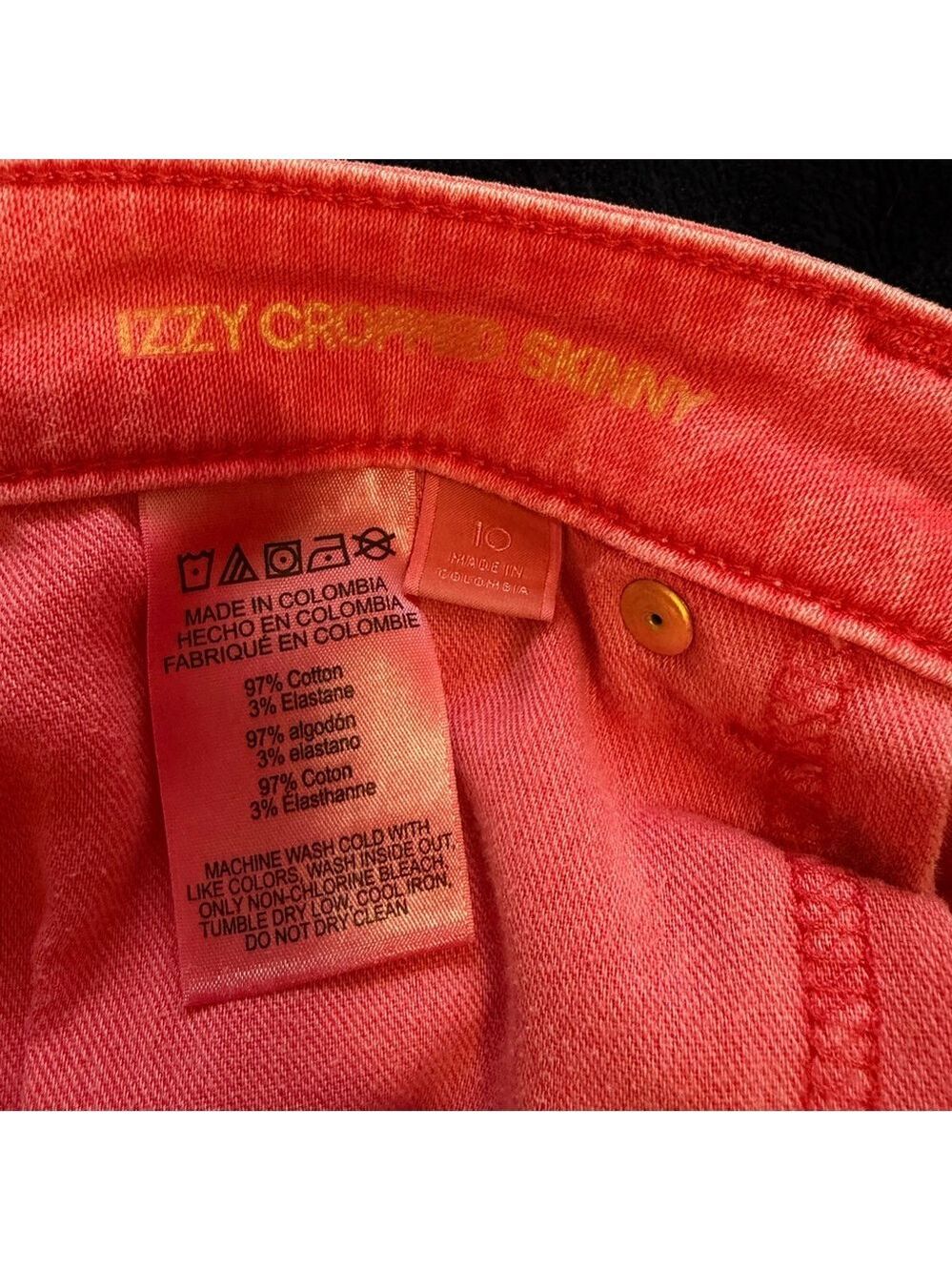 Michael Kors Izzy Cropped Skinny Jeans – Size 10 – Coral - Picture 6 of 7